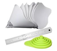 Louttary 60 Pezzi Filtri per Cono di Carta Filtri per di Carta con Imbuto In Silicone per Verniciatura di Carrozzeria per Auto
