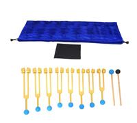 Louttary 7 forchette chakra + 1 forchetta ponderata per l'anima, per la guarigione dei chakra, terapia del suono, antistress, durevole, facile da installare, facile da usare, oro