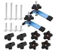 Louttary 72250 Morsetto di Fissaggio per Binario A T, 5-1/2 Pollici X 1-1/8 Pollici, Confezione da 2, e Kit di Manopole per Binario A T, Accessori per per Lavorazione del Legno