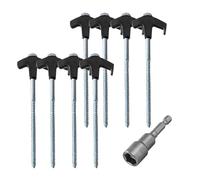 Louttary 8 picchetti da avvitare con esagono incassato, viti a spirale, picchetti per tenda, picchetti, vite per campeggio all'aperto, colore nero
