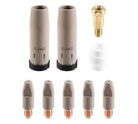 Louttary 9 Pezzi 24KD Ugello di Protezione del Rivestimento 0,8 mm MIG Torcia Gas Ugello Punta Supporto di 24KD Torcia di Saldatura MIGMAG