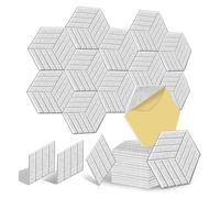 Louttary Acustici Autoadesivi da 12 Pezzi Murali Fonoassorbenti, In Schiuma Fonoassorbente per Assorbimento del Rumore Grigio Facile Installazione Facile da Usare