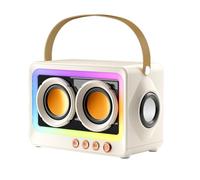 Louttary Altoparlante Subwoofer Bluetooth portatile, senza fili, audio Hi-Fi, mini altoparlante Bluetooth MP3, senza fili, bianco crema