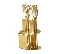 Louttary B Forchetta da frutta con supporto, in acciaio inox, set di forchette da caffè e tè, torte, dessert, mini festa pomeridiana, posate in argento, facile da usare
