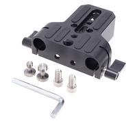 Louttary Base piastra a sgancio rapido e supporto per tubo gabbia per coniglio, nero, lega di alluminio, accessori per fotocamera, 15 mm doppio foro morsetto per tubi, accessori per inclinazioni