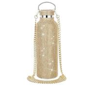 Louttary Borraccia Termica Portatile con Strass Glitterati In Acciaio Inossidabile con Diamanti Boccetta Termica A Tracolla Bling 600ml D