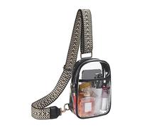 Louttary Borsa a tracolla trasparente, in PVC, trasparente, da donna, resistente, trasparente, con cinturino regolabile