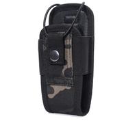 Louttary Borsa mimetica nera per walkie talkie radio marsupio, marsupio, borsa portatile, per walkie-talkie, caccia, campeggio, trasporto, durevole