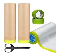Louttary Carta di copertura, nastro adesivo per verniciatura, 3 rotoli, miglior nastro adesivo per auto e tende per dipingere auto, durevole, facile da usare, A