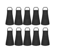 Louttary Confezione da 10 Grembiuli per Bambini, Regolabile per Bambini con 2 Tasche, da Chef per Cucinare e Dipingere, Nero