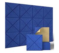 Louttary Confezione da 12 acustici X-Lined, autoadesivi, 12 x 12 x 0,4, in schiuma fonoassorbenti, decorativi da parete insonorizzati