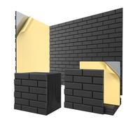 Louttary Confezione da 12 pannelli acustici con nastro autoadesivo, pannelli da parete insonorizzati, 12 x 12 x 0,4, per decorazione di casa, ufficio, colore nero