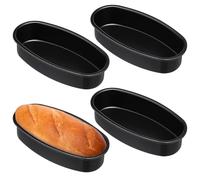 Louttary Confezione da 4 stampi ovali per cheesecake, 22,9 x 11,4 x 5,1 cm, antiaderente, per torte