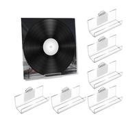 Louttary Confezione da 6 Porta Dischi in Vinile da Parete Trapano, Espositore per Dischi in Acrilico Autoadesivo per Copertine di Album LP e CD