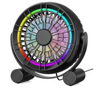 Louttary Desktop Ventilatore USB Piccolo Ventilatore con Illuminazione A LED 3 Velocità Rotazione A 360° Alimentatore USB Basso Rumore e Silenzioso