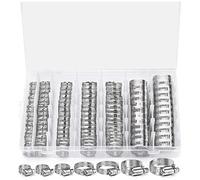 Louttary Fascetta stringitubo - 120 pezzi in acciaio inox 304, morsetto 1/4-1-1/2 per tubazioni, tubi, facile da usare, argento
