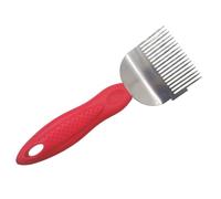 Louttary Forchette per Disopercolare Forchetta per Forchetta per Ago Raschietto Strumenti per Apicoltura Forchetta per In Acciaio Inossidabile con Manico In Plastica Rosso