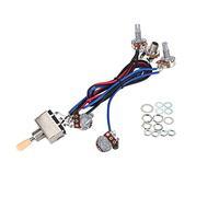 Louttary Lp Micros Chitarra Elettrica Kit di Cablaggio 2T2V 500K Vasetti Interruttore a 3 Vie con Presa per Dual Humbucker Les Pual Style Sostituzione della Chitarra, Cappellino Colore Crema