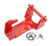 Louttary Lucchetto a collo di cigno con lucchetto con chiave, modello TL-50, per rimorchi pesanti, trasportatori di bestiame, camper, rosso