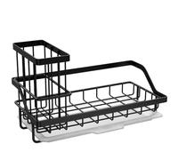 Louttary Mensola rimovibile per lavello da cucina, spazzola per la pulizia, organizer per sapone, scaffale con vassoio di scarico, 1 pezzo