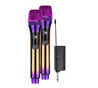 Louttary Microfono Portatile Wireless A Doppio Canale per Streaming Karaoke con Ricevitore Ricaricabile per Cantare al Karaoke KTV B