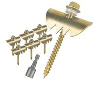 Louttary Morsetti per recinzione, 50 pezzi, clip per recinzione antiscivolo, come da immagine, fissaggio a filo zincato in metallo per legno tenero, chiodi riutilizzabili