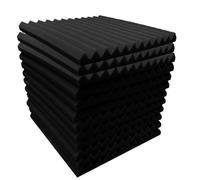 Louttary Pannelli in schiuma acustica, 12 pezzi, pannelli da parete insonorizzati, 30 x 30 x 5 cm, piastra fonoassorbente ad alta densità, colore nero