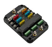Louttary Scatola fusibili per auto, scatola fusibili a 6 vie con indicatore controllato individualmente per circuito aperto, adatta per la resistenza alla corrosione dei rimorchiatori auto