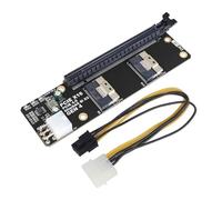 Louttary Scheda Adattatore SlimSAS 8i X2 A 2 Porte PCIe 4.0 X16 Slot SFF8654 Riser Card GEN4 per Scheda Video Grafica di Rete GPU 6 Pin