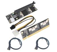 Louttary Scheda di Espansione 2 Porte SlimSAS 8i X2 A PCIe 4.0 X16 Scheda Grafica PCI-e 4.0 16x A SlimSAS 8i X2 SFF8654 Scheda Adattatore GPU