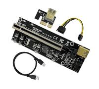 Louttary Scheda Riser PCI-e VER009S Plus, Convertitore PCIE X1 A X16 con Connettore di Alimentazione 4Pin 6Pin e USB 3.0 per Schede Grafiche GPU per L'Estrazione di Criptovalute