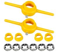 Louttary Set di 12 utensili per maschiatura in PVC, per tubo, set di attrezzi sanitari, set di filettature rotonde riutilizzabili per tubi in PVC + 1/2, 3/4, 1 filiera