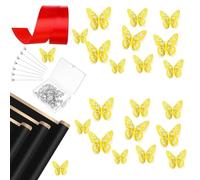 Louttary Set di 178 nastri fai da te, nastro di raso, carta da regalo floreale, nastro a farfalla in oro floreale, spille con strass