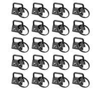 Louttary Set di 20 portachiavi in metallo con anelli portachiavi per cintura tascabile, colore nero
