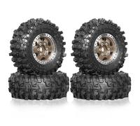 Louttary Set di 4 pneumatici da 51 mm, 1,0 in metallo, per 1/18 1/24 RC Crawler Car TRX4M SCX24 AX24 FCX24