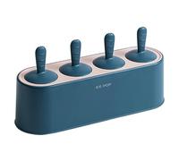 Louttary Set di 4 stampi per la casa con manico in silicone, riutilizzabili, per fai da te, colore blu scuro