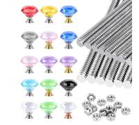 Louttary Set di 45 barre filettate 8/32 argento include 15 pezzi - Asta a vite con 15 dadi esagonali in metallo e 15 perline