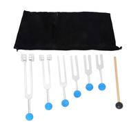 Louttary Set di 6 forchette da accordo, 128 Hz, 256 Hz, 512 Hz, 1024 Hz, 2048 Hz, 4096 Hz, per la guarigione tramite vibrazioni sonore, vibrazioni, argento