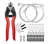 Louttary Set di 96 cavi freno per bicicletta, alloggiamento del cambio con tappi terminali, cavo per tagliatelle a V, clip C, gancio a S, facile installazione
