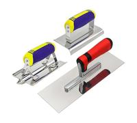 Louttary Set di Attrezzi In Cemento 3 Pezzi In Acciaio Inossidabile, con Manico Piatto. Include Una Vanga, un Set per Cemento e un Kit per la Costruzione In Muratura.