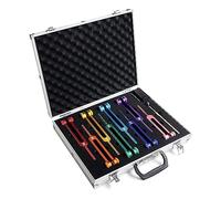 Louttary Set di forchette chakra per guarigione, terapia del suono, con di gomma, chiavette, panno per la pulizia e scatola in alluminio