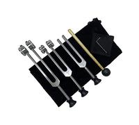 Louttary Set di forchette d'accordatura (128 Hz, 256 Hz, 512 Hz) per la terapia con in silicone, strumento di riparazione, panno per la pulizia e