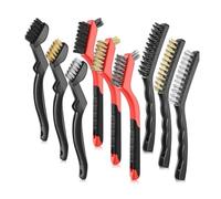 Louttary Set di spazzole metalliche da 9 pezzi. Il set di pulizia della spazzola viene utilizzato per pulire scorie di sudore, ruggine e utilizzato. Durevole e facile da usare
