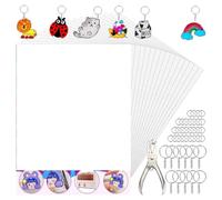 Louttary Sheets, 50 pellicole termoretraibili, 100 pezzi portachiavi e 100 pneumatici aperti per marcatori creativi per bambini, portachiavi