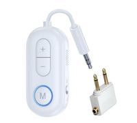 Louttary Trasmettitore Ricevitore Audio Bluetooth 5.4 3.5MM AUX HiFi Stereo Adattatore con Microfono per Auto, Aereo, TV, PC, Altoparlante Bianca