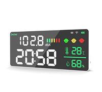 Louttary TUYA - Misuratore di rumore digitale WiFi, temperatura e umidità, a LED, a grande schermo