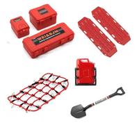 Louttary Universale 8 Pz/Set Decorazione Simulata Valigia Bagagli Rete Pala per TRX4 SCX10 90046 1/10 RC Ricambi Auto Rosso