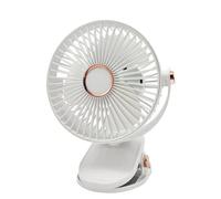 Louttary Ventilatore da Portatile A LED con Luce Notturna USB Ricaricabile Ventilatore da Tavolo Silenzioso Regolabile per Camera da Letto Ufficio All'Aperto, Bianca