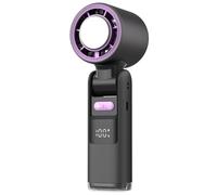 Louttary Ventilatore portatile portatile con ricarica USB 100 velocità regolabili, display digitale, design pieghevole, ventilatore ad alta velocità con luce notturna, nero