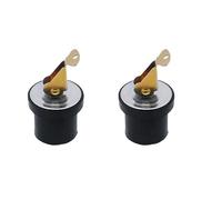 Louttary Vite di scarico a compressione, in ottone, tappo a vite, guarnizione in gomma, vite di scarico per scarichi con diametro 7/8, blocca ON, 2 pezzi
